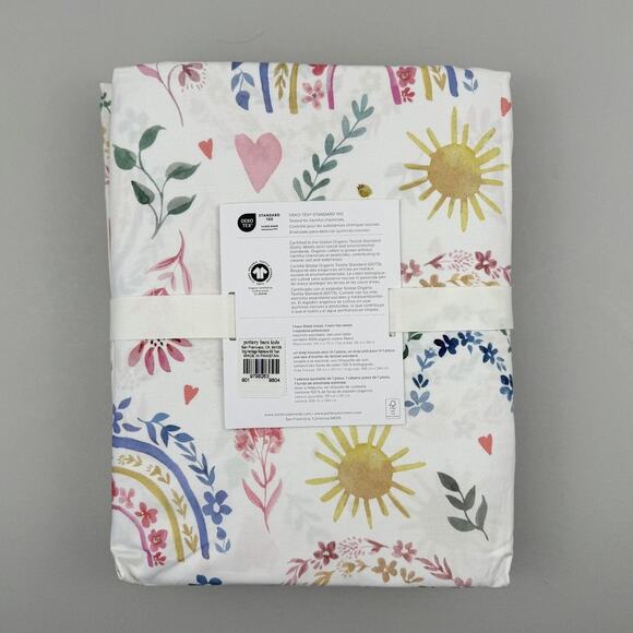 Pottery Barn Kids Heritage Rainbow Sheet Set TWIN Organic Cotton Floral Pattern - Picture 3 of 7